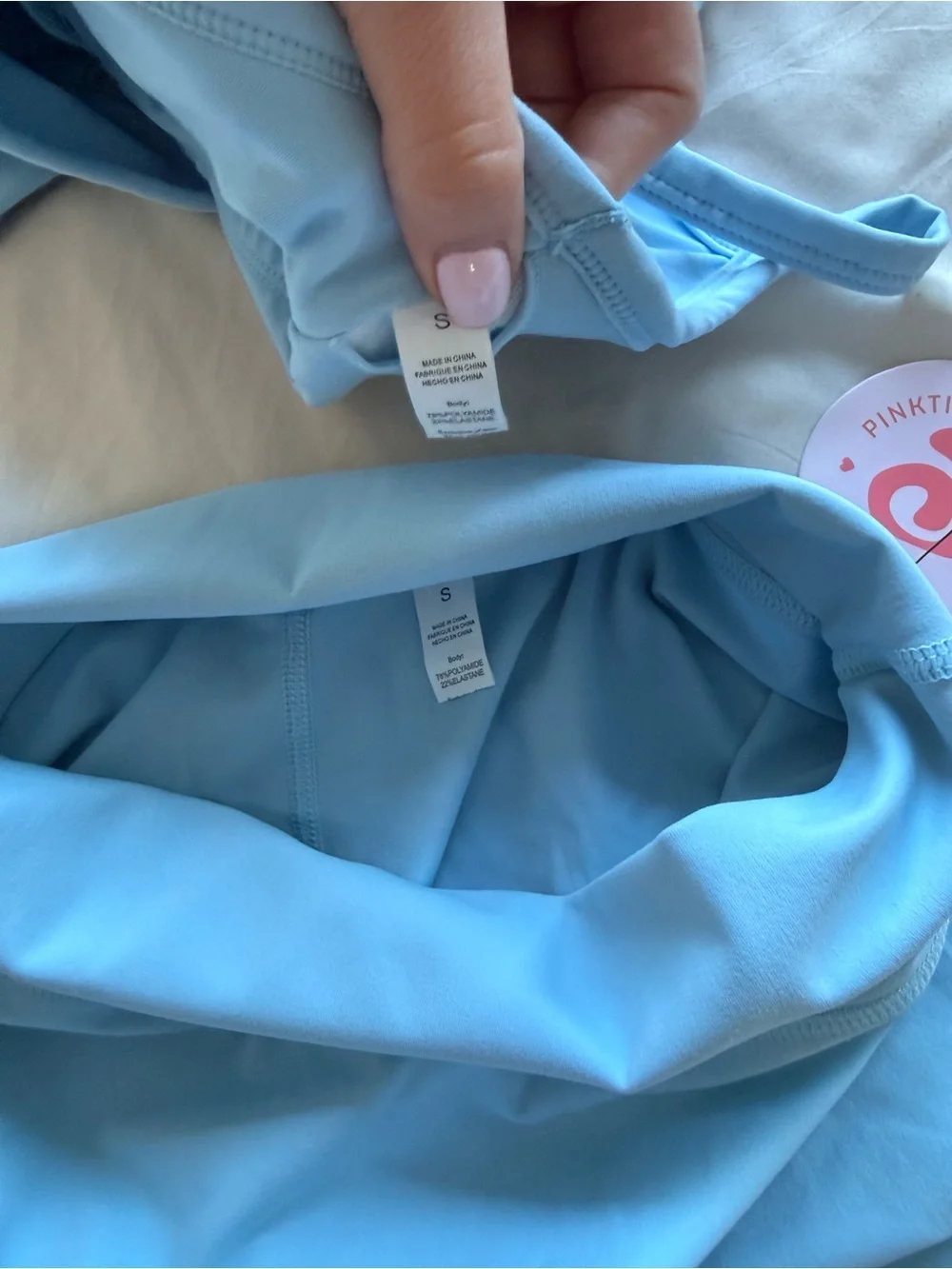 Light Blue Cropped Sports Tank & Shorts Set